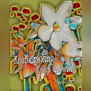 NEW MalloryJane "Keep Growing Keep Glowing" Wall Decor 15"x12" Canvas or Framed
